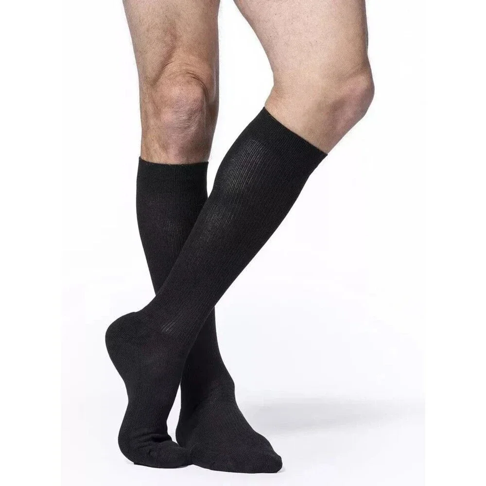 SIGVARIS Men’s Select Comfort/Essential Opaque Long Calf-High Socks 20-30 Black